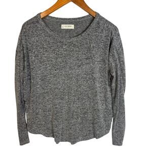 Lucky Brand Brushed Knit Long Sleeve Pullover Sweater Womens S Gray Lightweight